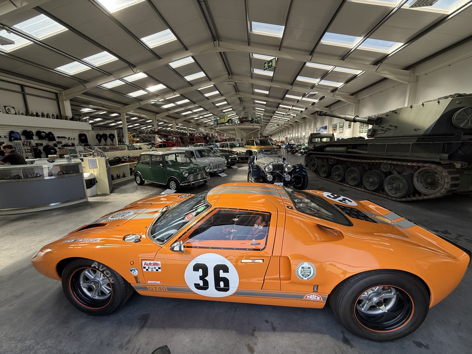 An orange Ford GT40, number 36
